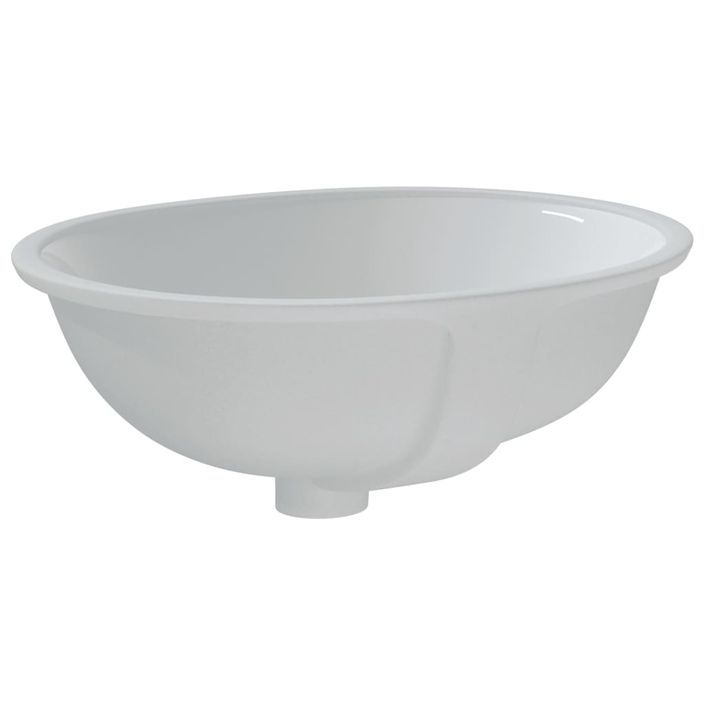 Évier de salle de bain blanc 49x40,5x21 cm ovale céramique - Photo n°5
