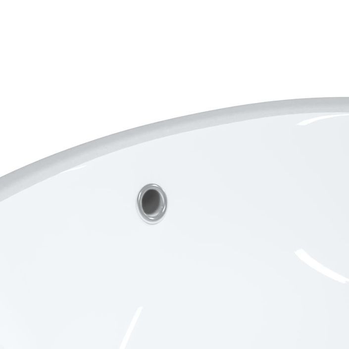 Évier de salle de bain blanc 49x40,5x21 cm ovale céramique - Photo n°8