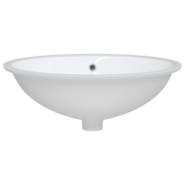 Évier de salle de bain blanc 56x41x20 cm ovale céramique - Photo n°4