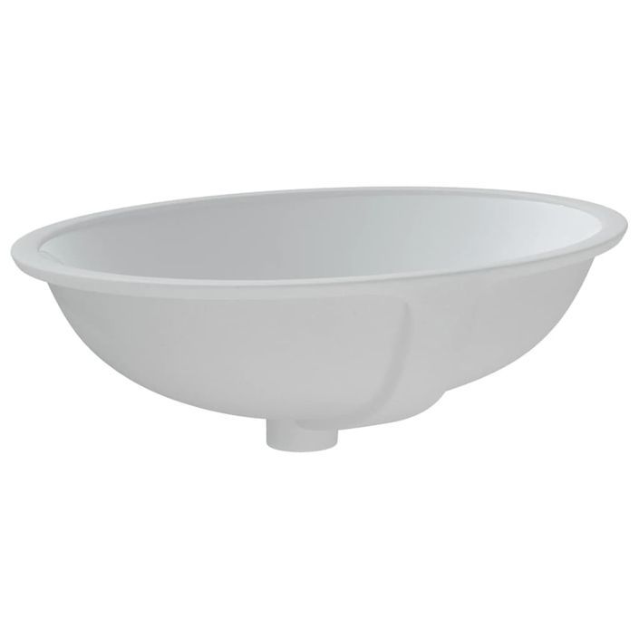 Évier de salle de bain blanc 56x41x20 cm ovale céramique - Photo n°5