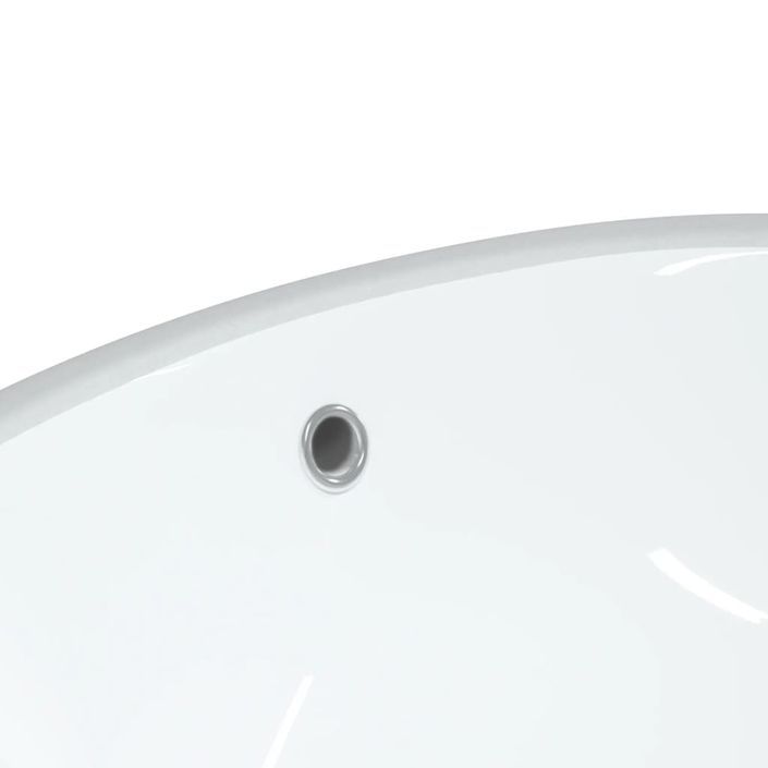Évier de salle de bain blanc 56x41x20 cm ovale céramique - Photo n°8