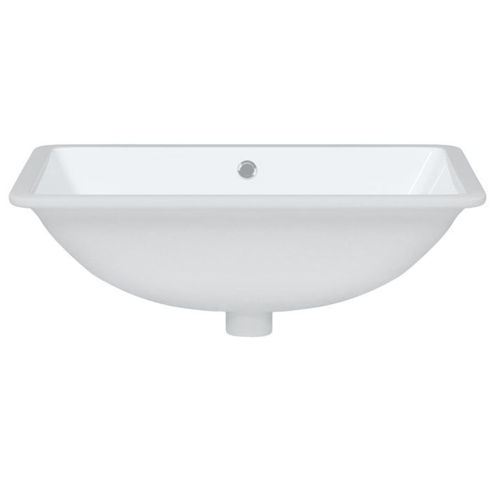 Évier de salle de bain blanc 60x40x21cm rectangulaire céramique - Photo n°4