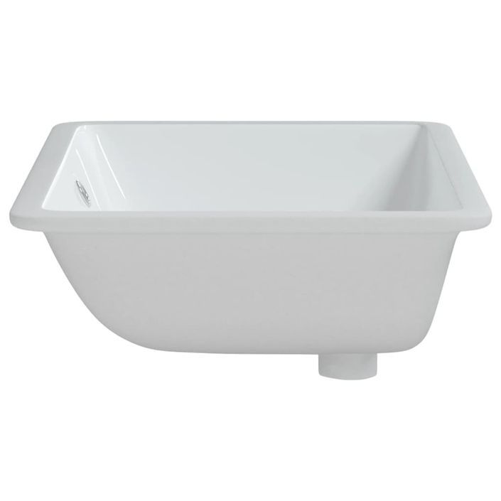 Évier de salle de bain blanc 60x40x21cm rectangulaire céramique - Photo n°5