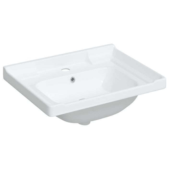 Évier de salle de bain blanc 61x48x23cm rectangulaire céramique - Photo n°2