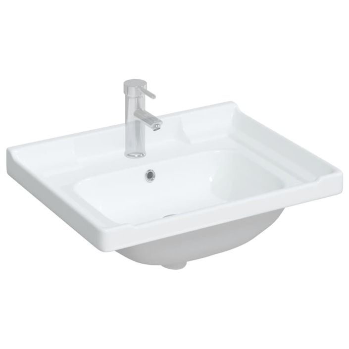 Évier de salle de bain blanc 61x48x23cm rectangulaire céramique - Photo n°3