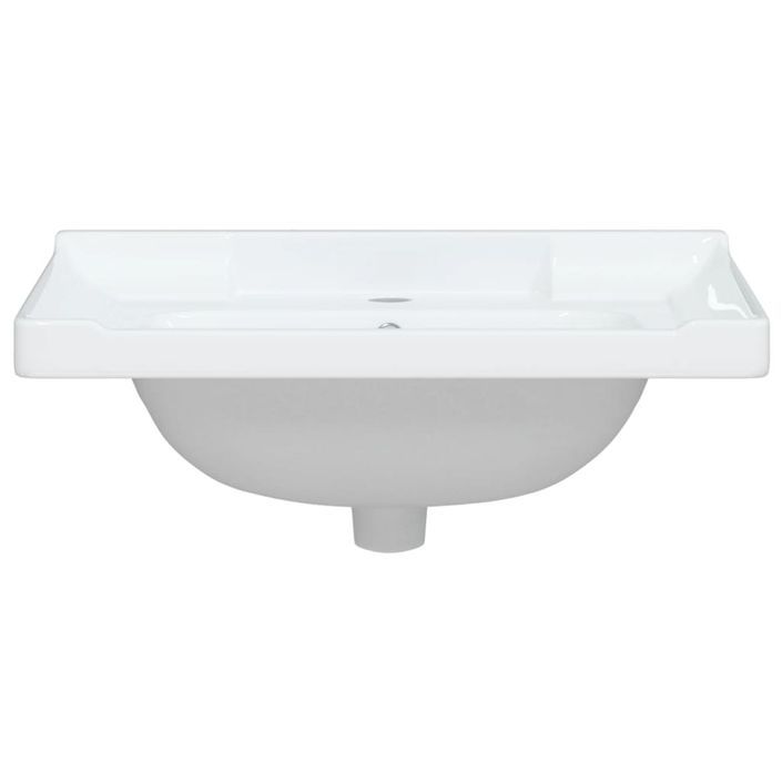 Évier de salle de bain blanc 61x48x23cm rectangulaire céramique - Photo n°5
