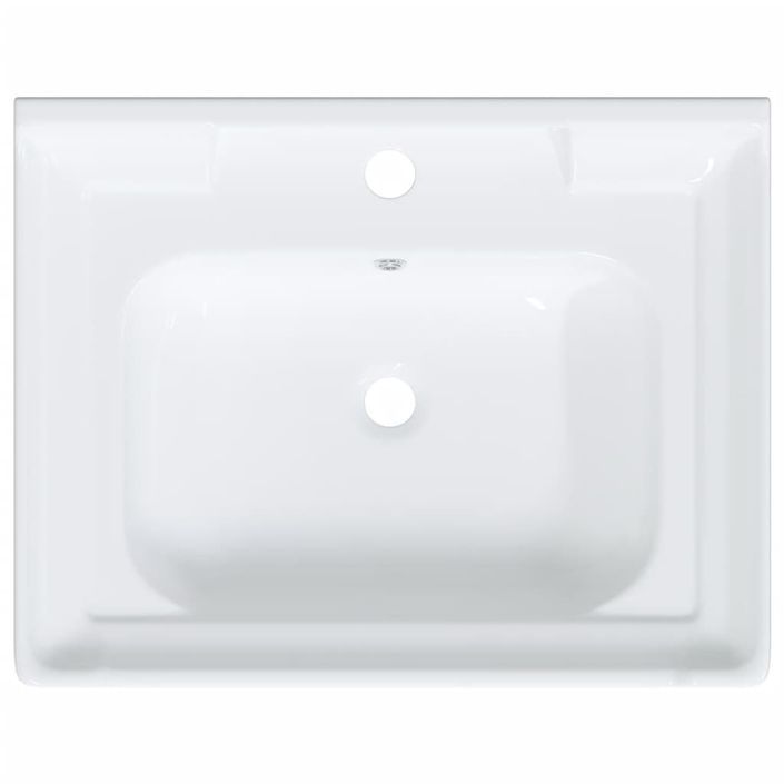 Évier de salle de bain blanc 61x48x23cm rectangulaire céramique - Photo n°8