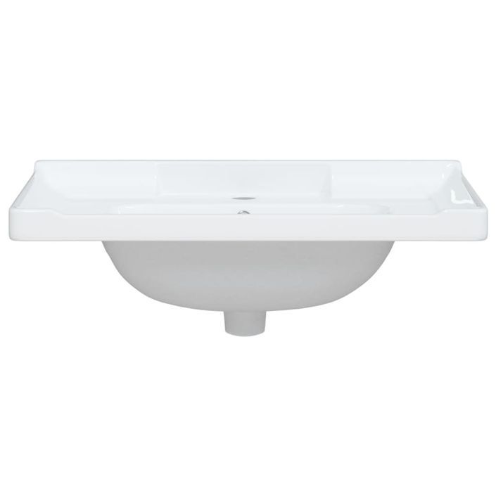Évier de salle de bain blanc 71x48x23cm rectangulaire céramique - Photo n°5