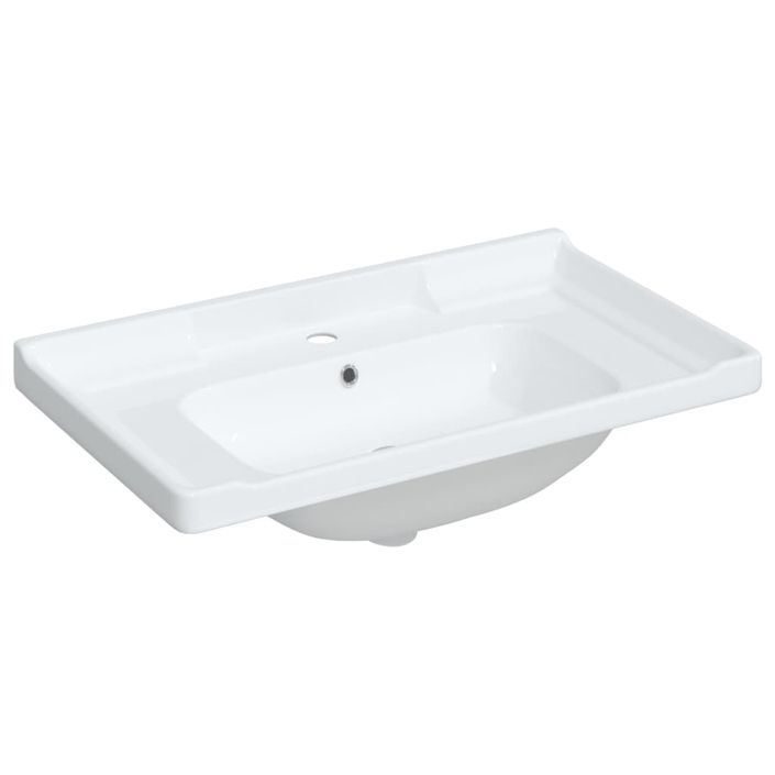 Évier de salle de bain blanc 81x48x23cm rectangulaire céramique - Photo n°2