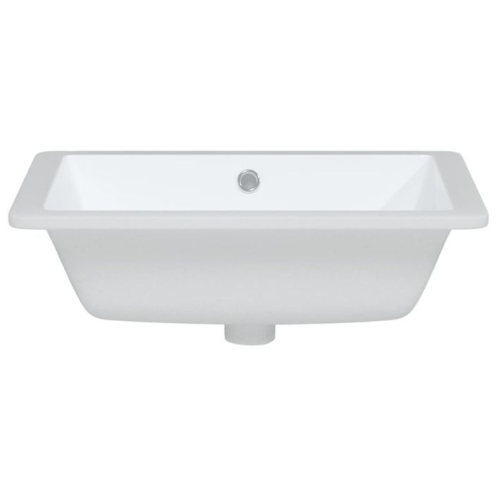 Évier de salle de bain blanc rectangulaire céramique - Photo n°4