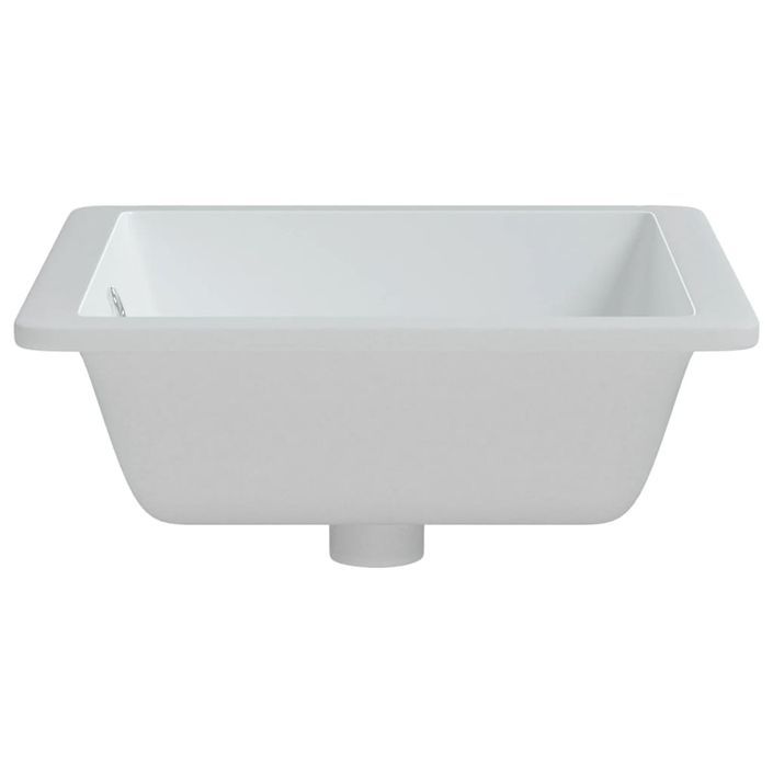 Évier de salle de bain blanc rectangulaire céramique - Photo n°5