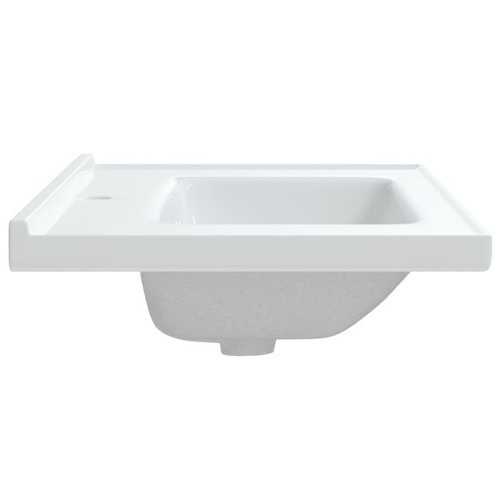 Évier de salle de bain blanc rectangulaire céramique - Photo n°6