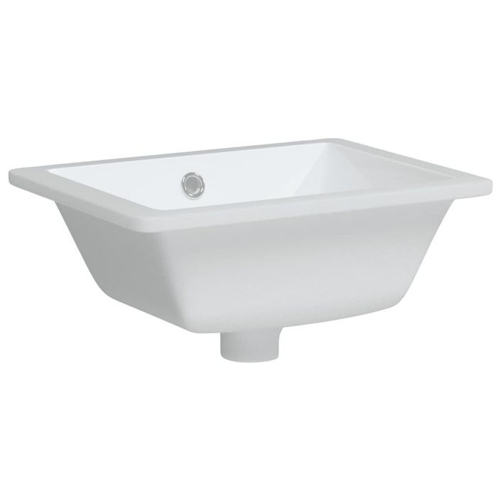 Évier salle de bain blanc 39x30x18,5 cm rectangulaire céramique - Photo n°3
