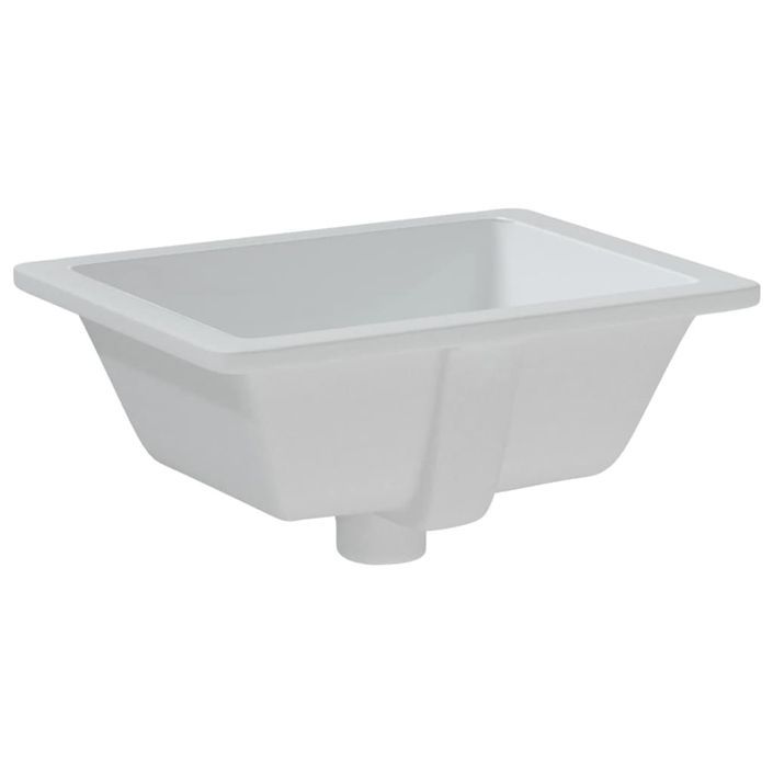 Évier salle de bain blanc 39x30x18,5 cm rectangulaire céramique - Photo n°6