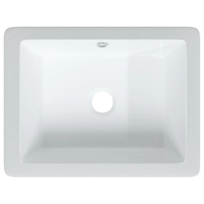 Évier salle de bain blanc 39x30x18,5 cm rectangulaire céramique - Photo n°7