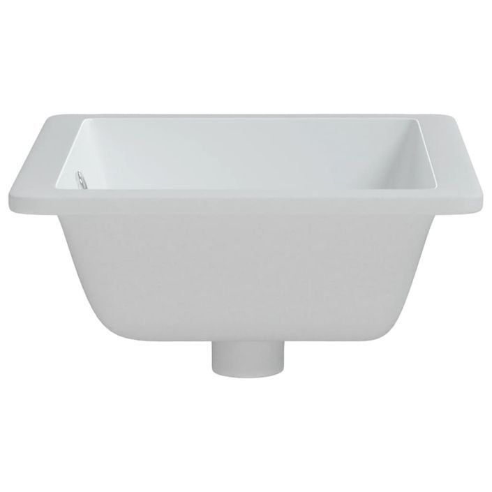 Évier salle de bain blanc 46,5x35x18 cm rectangulaire céramique - Photo n°5