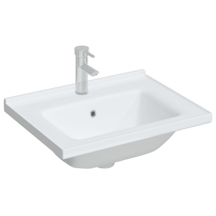 Évier salle de bain blanc 61x48x19,5 cm rectangulaire céramique - Photo n°3