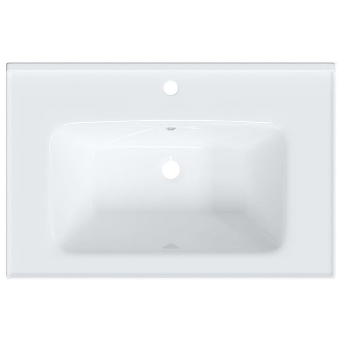 Évier salle de bain blanc 71x48x19,5 cm rectangulaire céramique - Photo n°8