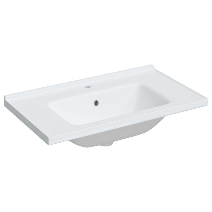 Évier salle de bain blanc 81x48x19,5 cm rectangulaire céramique - Photo n°2