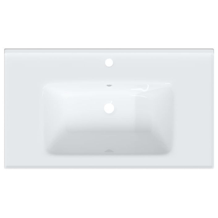 Évier salle de bain blanc 81x48x19,5 cm rectangulaire céramique - Photo n°8