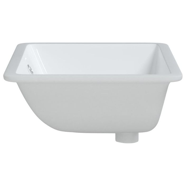 Évier salle de bain blanc rectangulaire céramique - Photo n°5