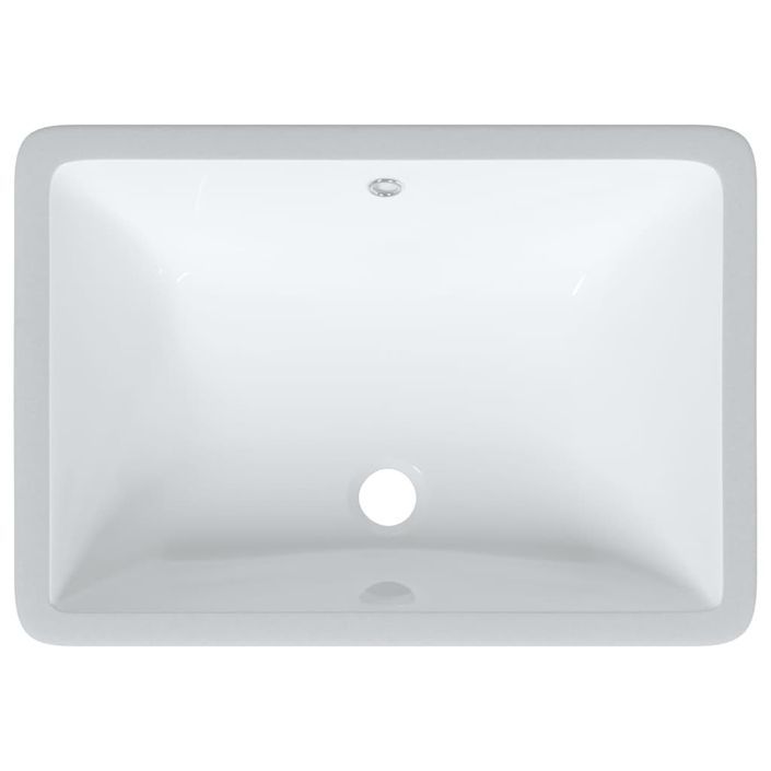 Évier salle de bain blanc rectangulaire céramique - Photo n°7