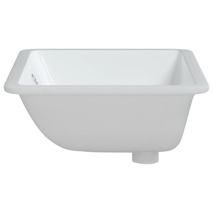 Évier salle de bain blanc rectangulaire céramique - Photo n°5