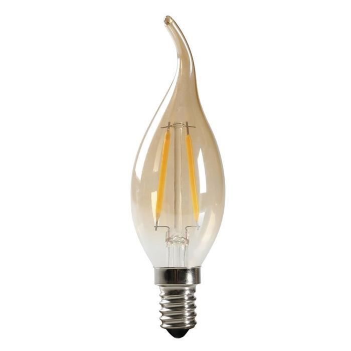 EXPERTLINE Ampoule LED filament ambrée E14 2 W équivalent a 23 W blanc chaud - Photo n°1