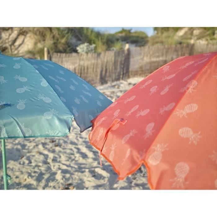EZPELETA Parasol de plage Fold - Ø 180 cm - Ananas vert Socle non inclus - Photo n°2
