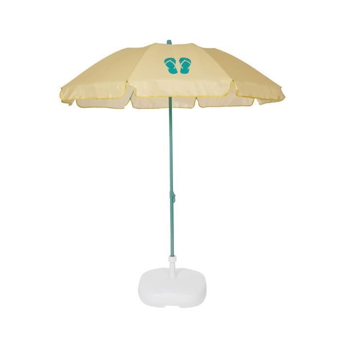 EZPELETA Parasol de plage Fold - Ø 180 cm - Tongs vert Socle non inclus - Photo n°1