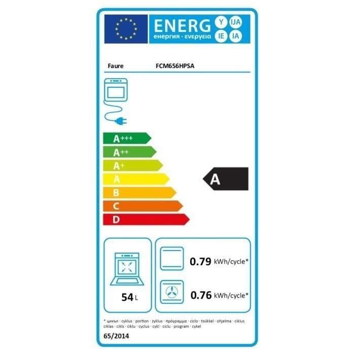 FAURE FCM656HPSA cuisiniere table mixte gaz / électrique - 4 foyers - Four électrique - Pyrolyse - 54 L - A - L 60 x H 88,9 cm - Photo n°5