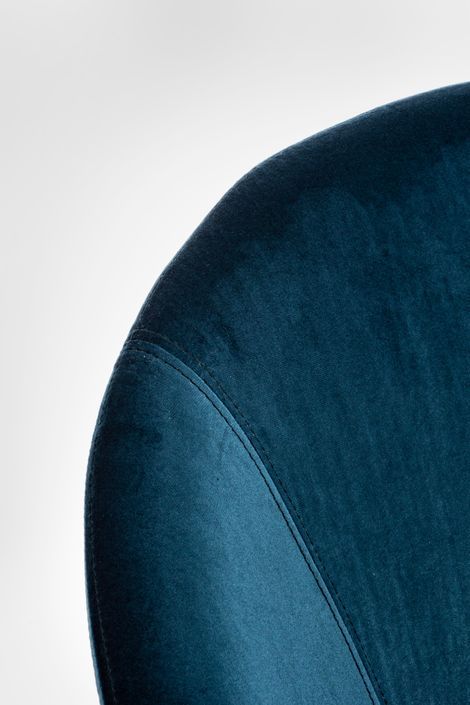 Fauteuil à bascule en polyester effet velours bleu Azur - Photo n°4