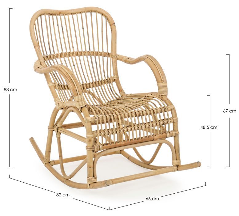 Fauteuil à bascule en rotin naturel Casimo - Photo n°4