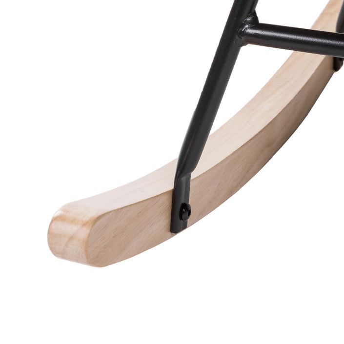 Fauteuil à bascule tissu gris foncé et pieds bois clair Kopen 75 cm - Photo n°6