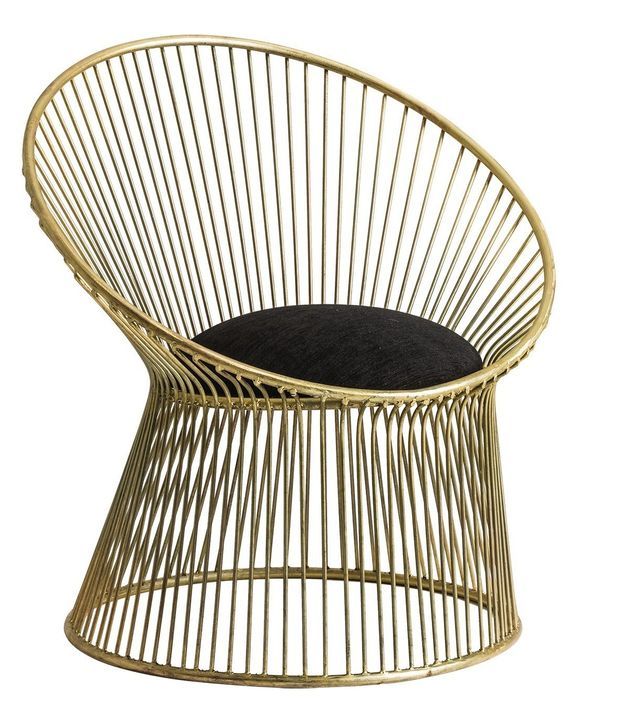 Fauteuil art déco acier doré et assise tissu noir mat Zug - Lot de 2 - Photo n°2