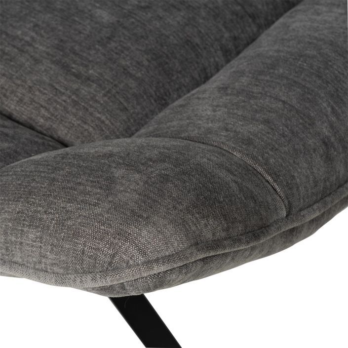 Fauteuil assise large rotatif à 360º tissu gris foncé matelassé Farma 83 cm - Photo n°7