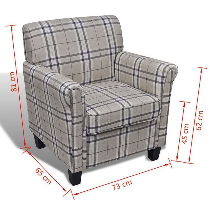 Fauteuil avec coussin Crème Tissu 2 - Photo n°6