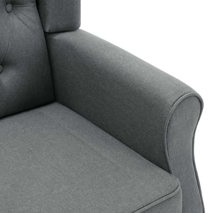 Fauteuil avec repose-pied Gris clair Tissu - Photo n°6