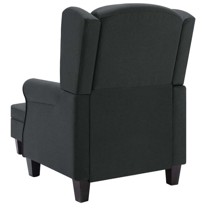 Fauteuil avec repose-pied Gris foncé Tissu - Photo n°5