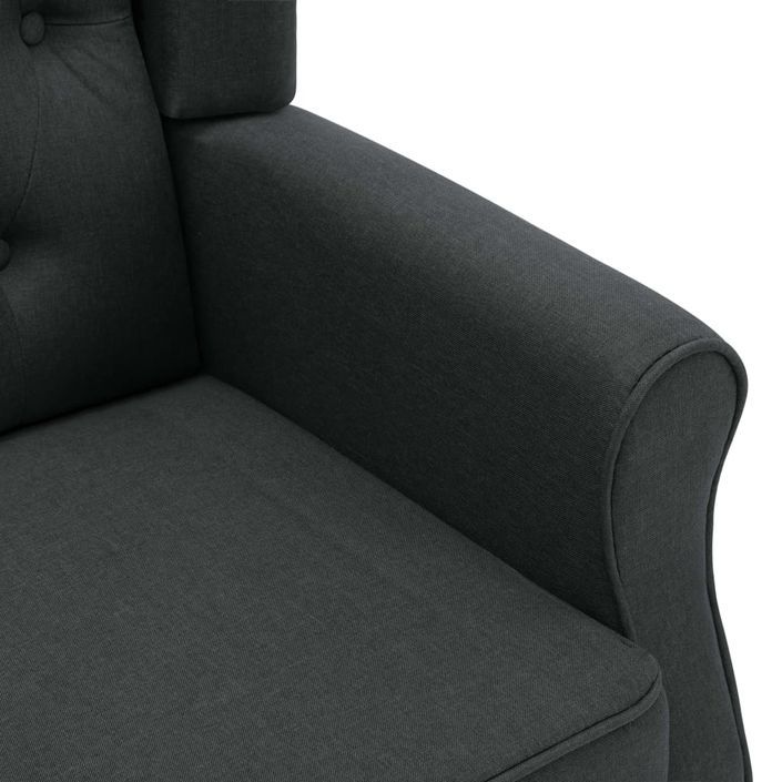 Fauteuil avec repose-pied Gris foncé Tissu - Photo n°6