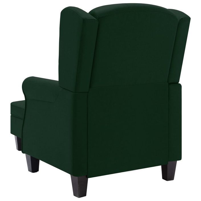 Fauteuil avec repose-pied Vert foncé Tissu - Photo n°5