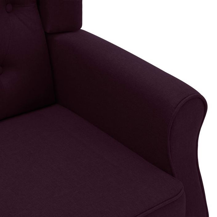 Fauteuil avec repose-pied Violet Tissu - Photo n°6