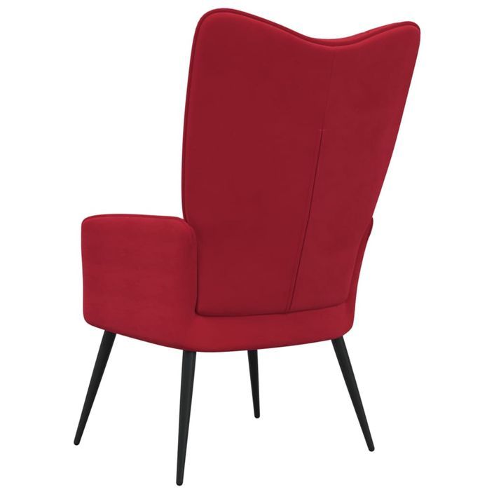 Fauteuil bergère Rouge bordeaux Velours - Photo n°5