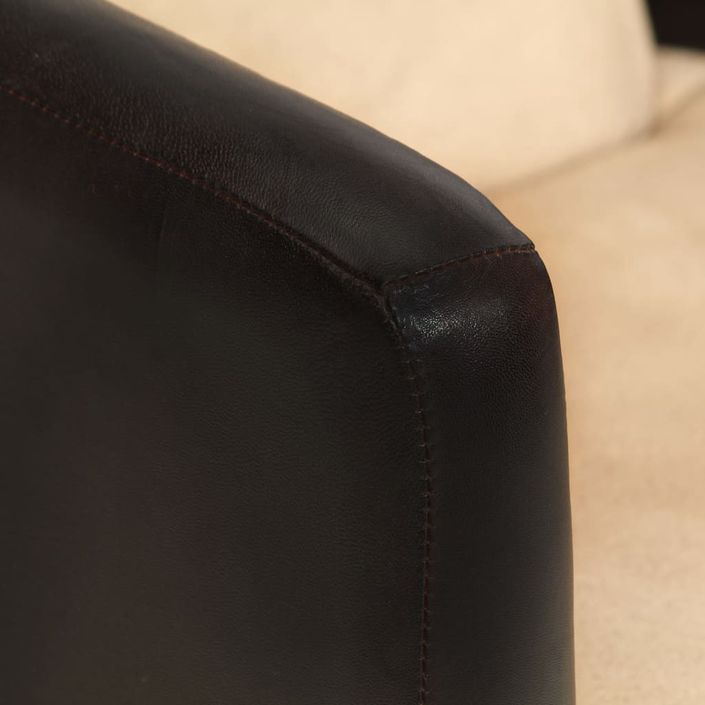 Fauteuil Brun roux et noir Cuir véritable - Photo n°6