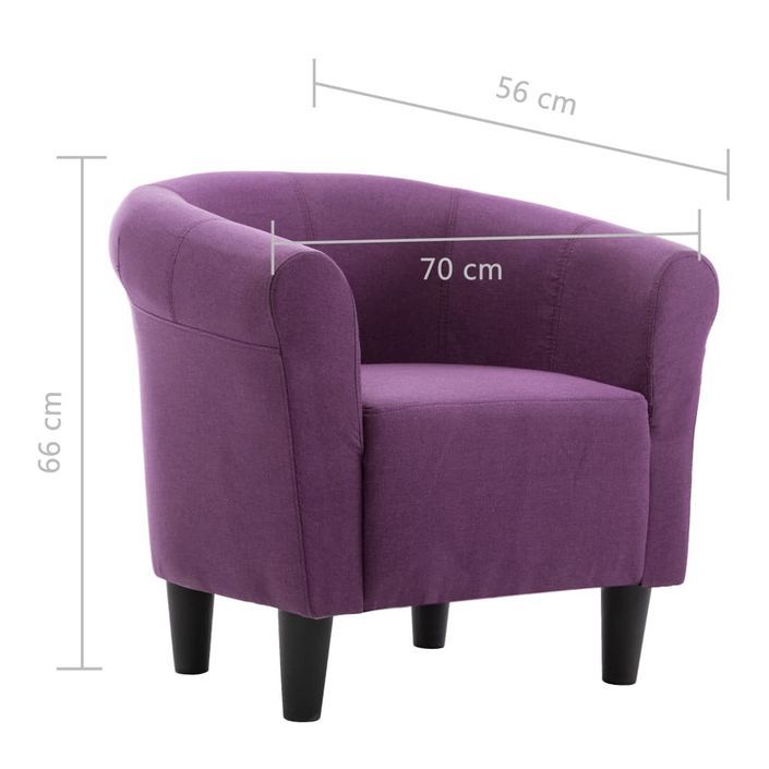 Fauteuil cabriolet violet Tissu Kenzy - Photo n°4