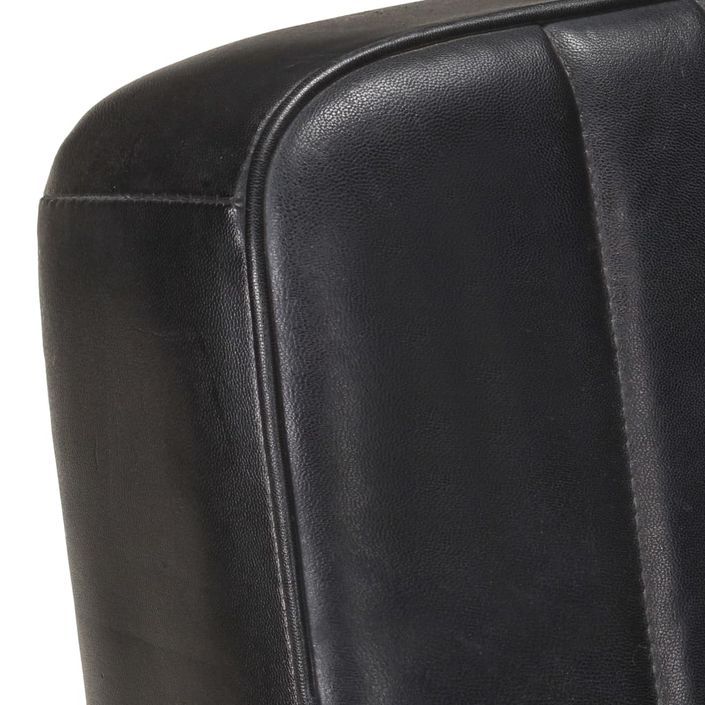 Fauteuil cantilever Noir Cuir véritable - Photo n°5