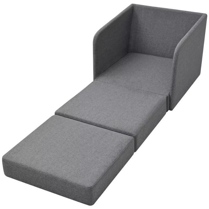 Fauteuil convertible Gris clair Tissu - Photo n°4