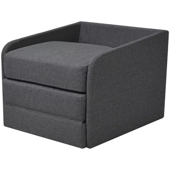 Fauteuil convertible Gris foncé Tissu - Photo n°3