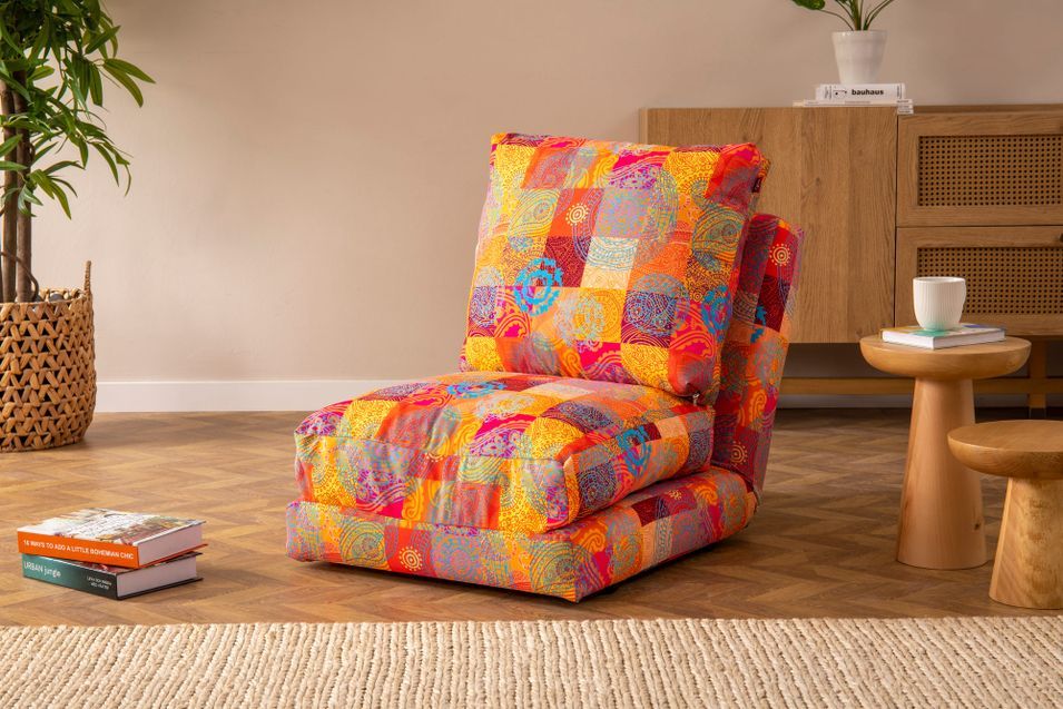 Fauteuil convertible multipositions patchwork Talya 60 cm - Photo n°2