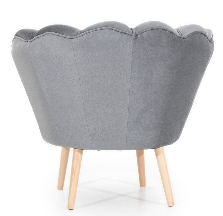 Fauteuil coquillage velours anthracite Skidra - Photo n°9